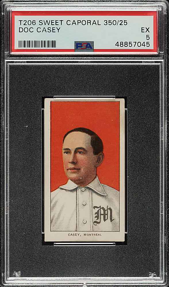 1909-1911 T206 White Border Doc Casey PSA EX 5