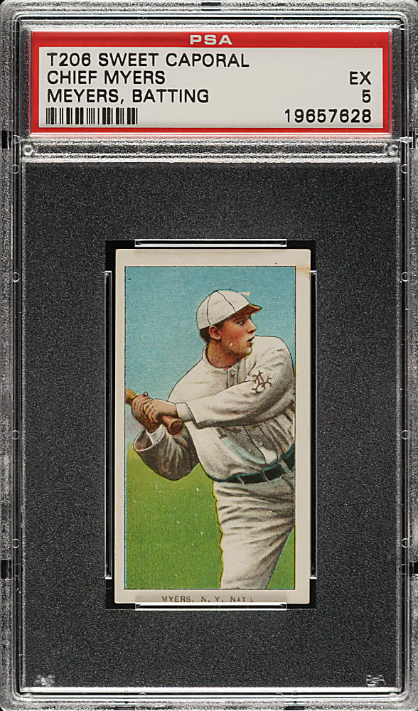 1909-1911 T206 White Border Chief Myers Batting PSA EX 5