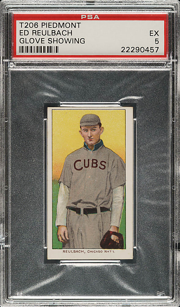 1909-1911 T206 White Border Ed Reulbach Glove Showing PSA EX 5