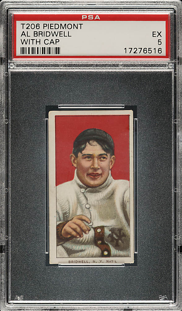 1909-1911 T206 White Border Al Bridwell Portrait with Cap PSA EX 5