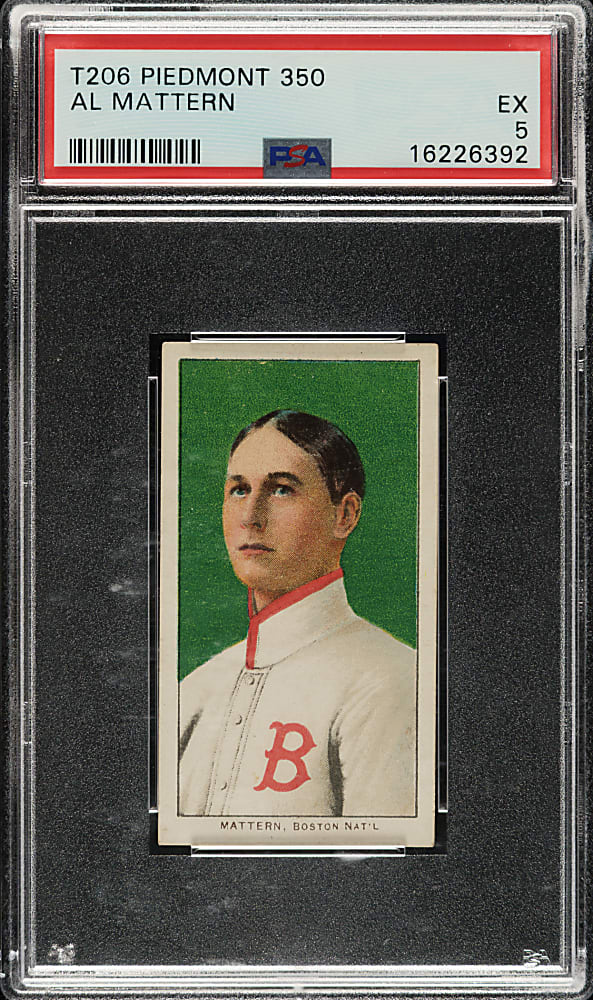 1909-1911 T206 White Border Al Mattern PSA EX 5