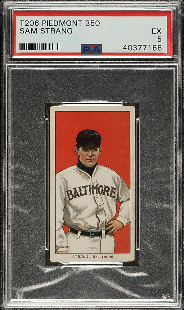 1909-1911 T206 White Border Sam Strang PSA EX 5
