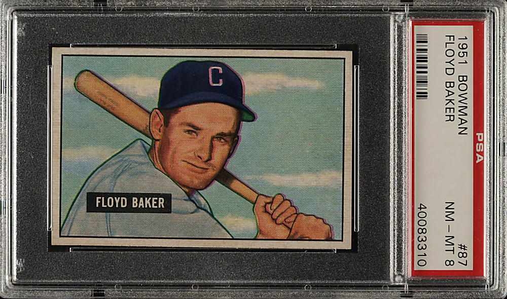 1951 Bowman #87 Floyd Baker PSA NM-MT 8