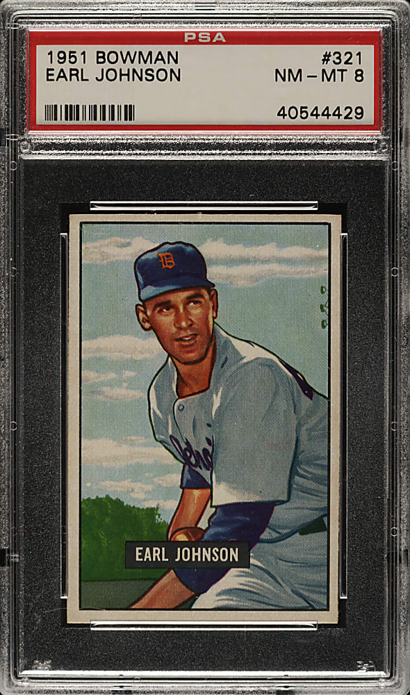 1951 Bowman #321 Earl Johnson PSA NM-MT 8