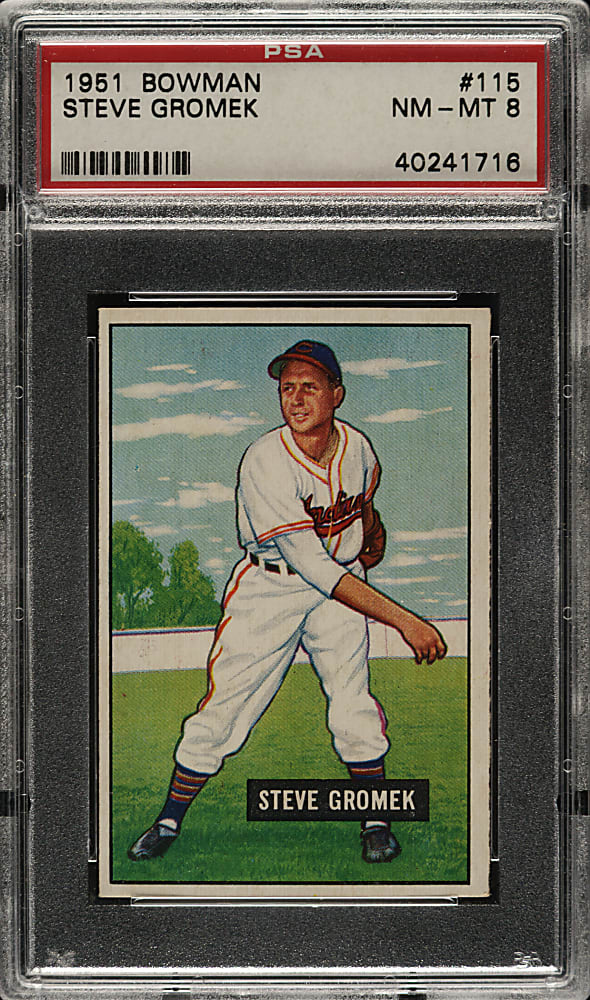 1951 Bowman #115 Steve Gromek PSA NM-MT 8