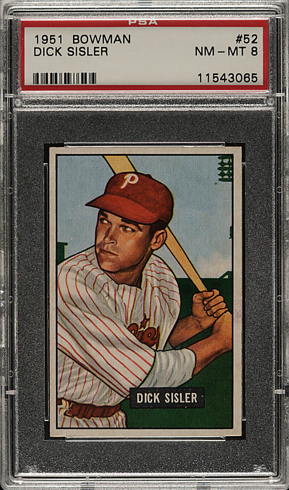 1951 Bowman #52 Dick Sisler PSA NM-MT 8