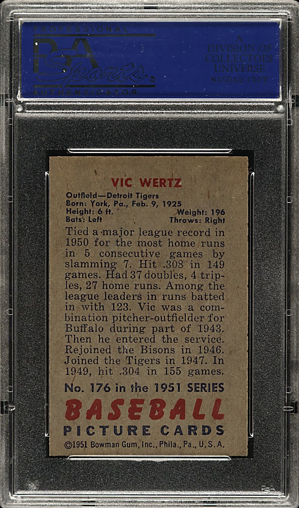 1951 Bowman #176 Vic Wertz PSA NM-MT 8