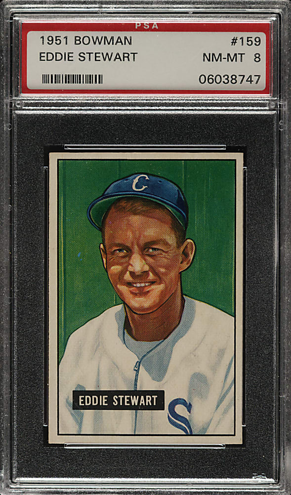 1951 Bowman #159 Eddie Stewart PSA NM-MT 8