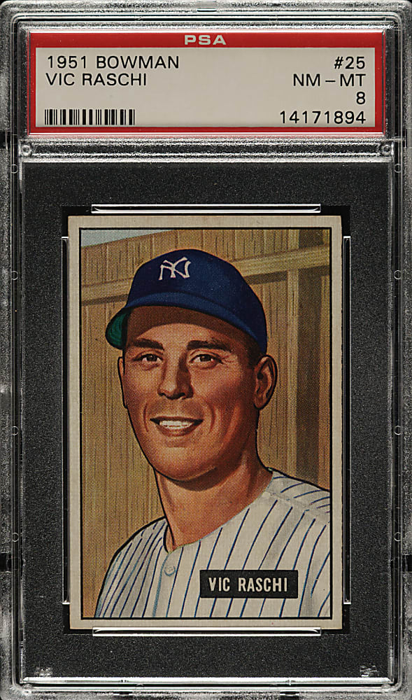 1951 Bowman #25 Vic Raschi PSA NM-MT 8