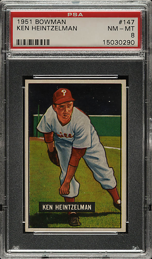 1951 Bowman #147 Ken Heintzelman PSA NM-MT 8