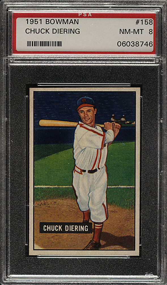 1951 Bowman #158 Chuck Diering PSA NM-MT 8