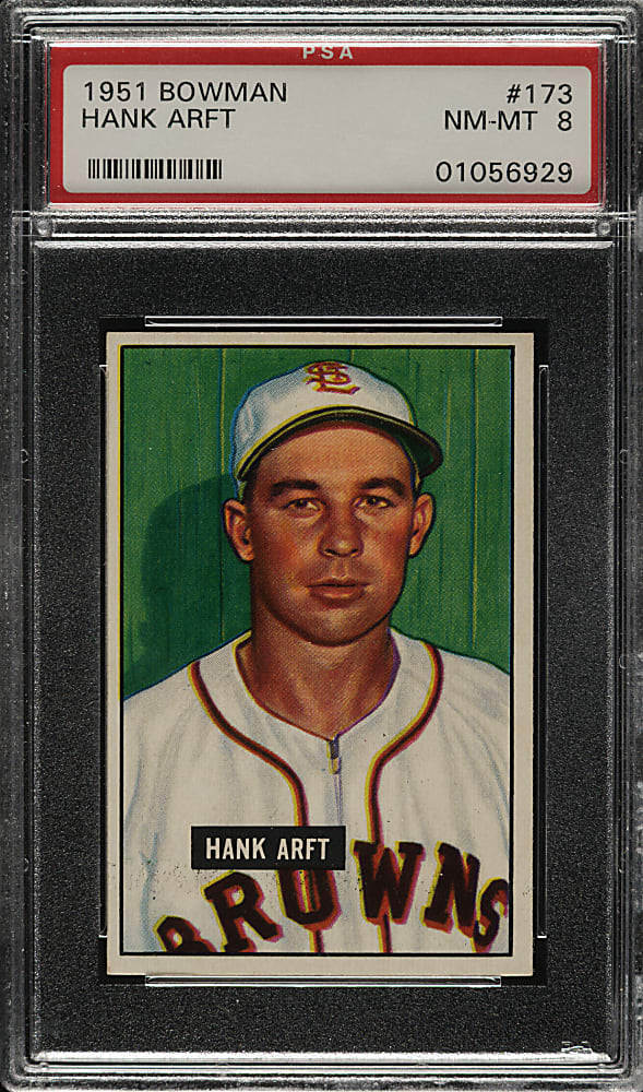 1951 Bowman #173 Hank Arft PSA NM-MT 8
