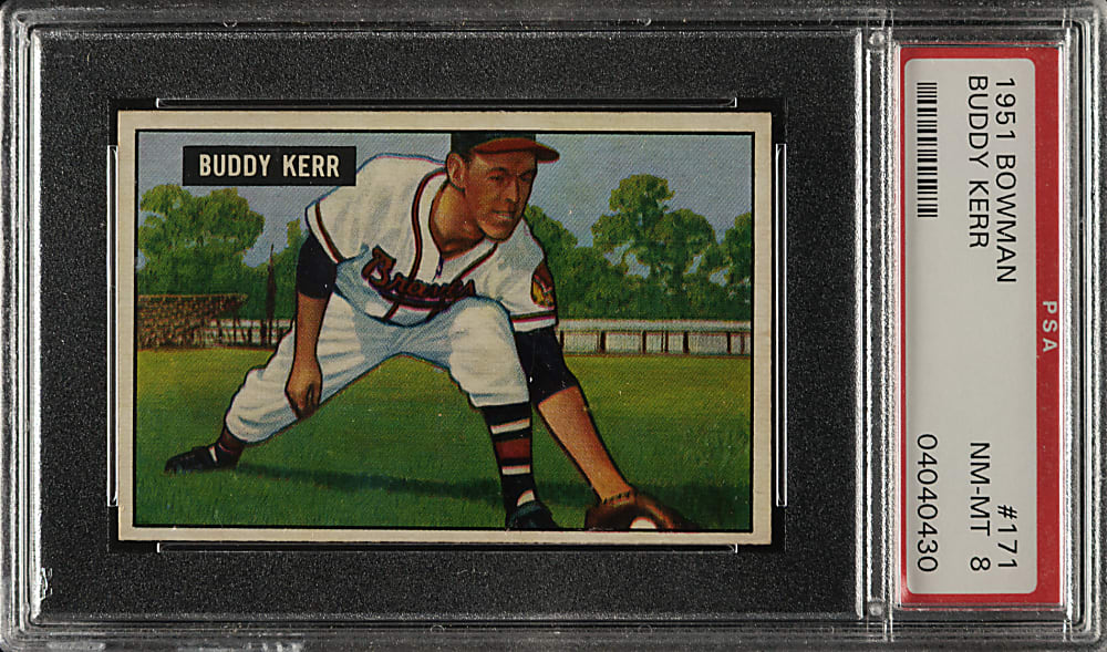 1951 Bowman #171 Buddy Kerr PSA NM-MT 8