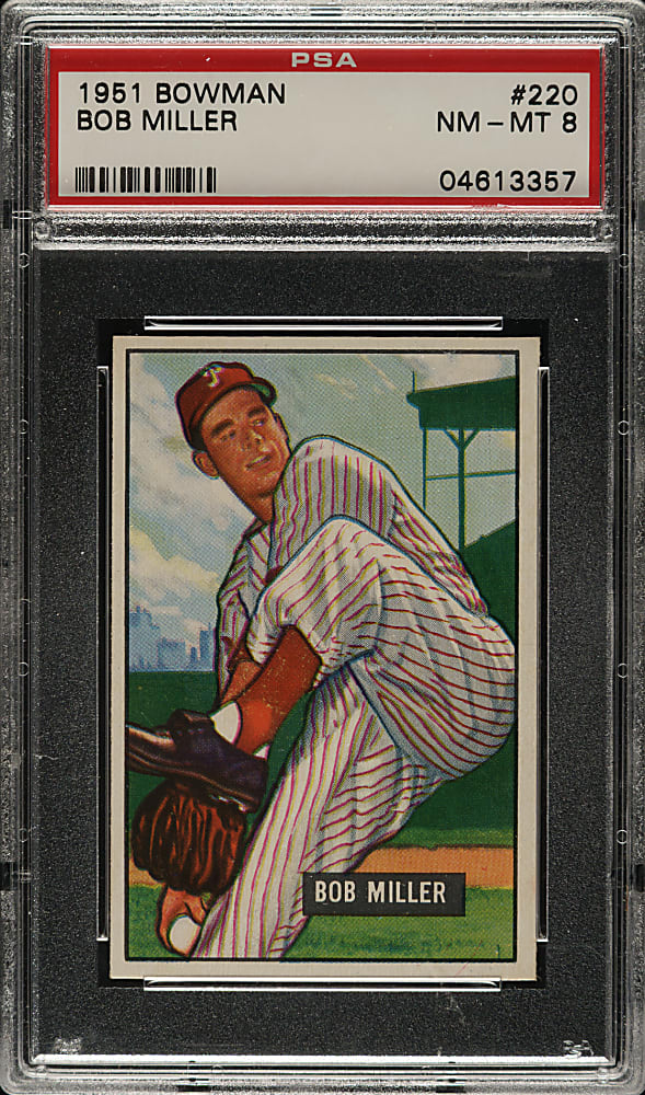 1951 Bowman #220 Bob Miller PSA NM-MT 8