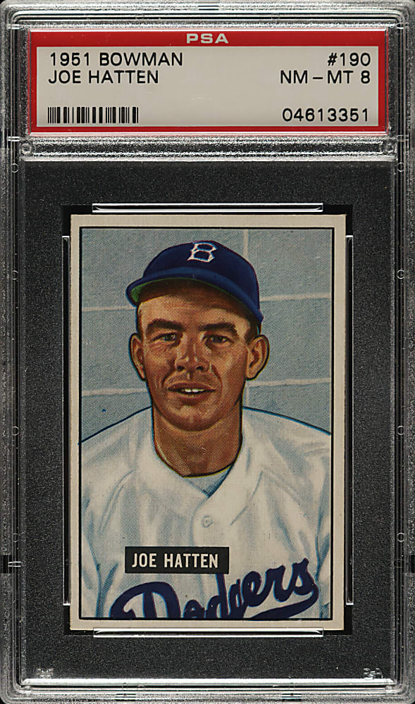 1951 Bowman #190 Joe Hatten PSA NM-MT 8