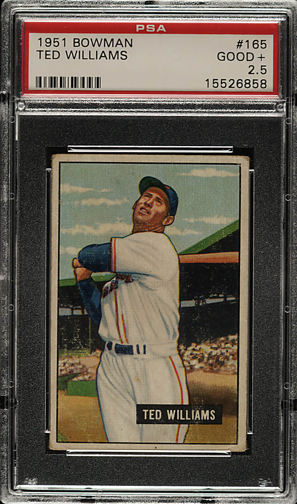 1951 Bowman #165 Ted Williams PSA GOOD+ 2.5