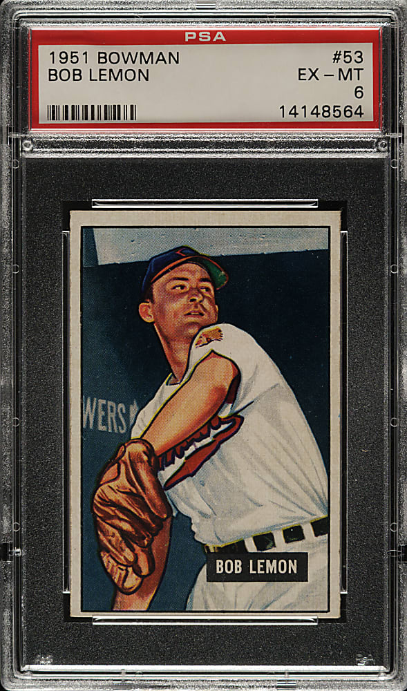 1951 Bowman #53 Bob Lemon PSA EX-MT 6