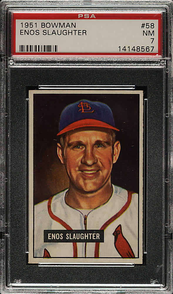 1951 Bowman #58 Enos Slaughter PSA NM 7