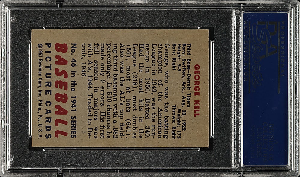1951 Bowman #46 George Kell PSA EX 5
