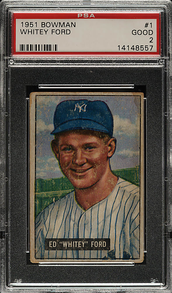 1951 Bowman #1 Whitey Ford Rookie PSA GOOD 2