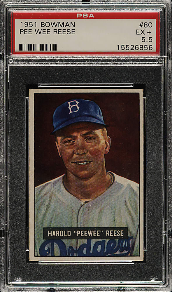 1951 Bowman #80 Pee Wee Reese PSA EX+ 5.5