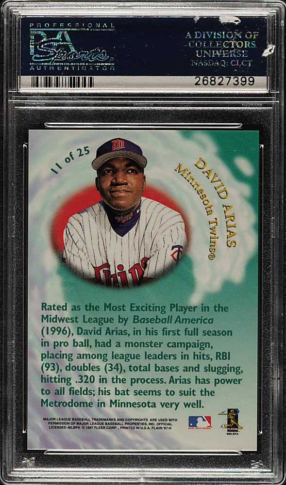 1997 Flair Showcase #11 David Ortiz Rookie Wave of the Future PSA GEM MINT 10