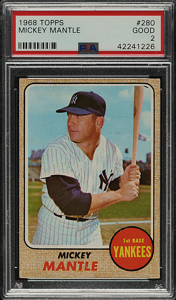 1968 Topps #280 Mickey Mantle PSA GOOD 2