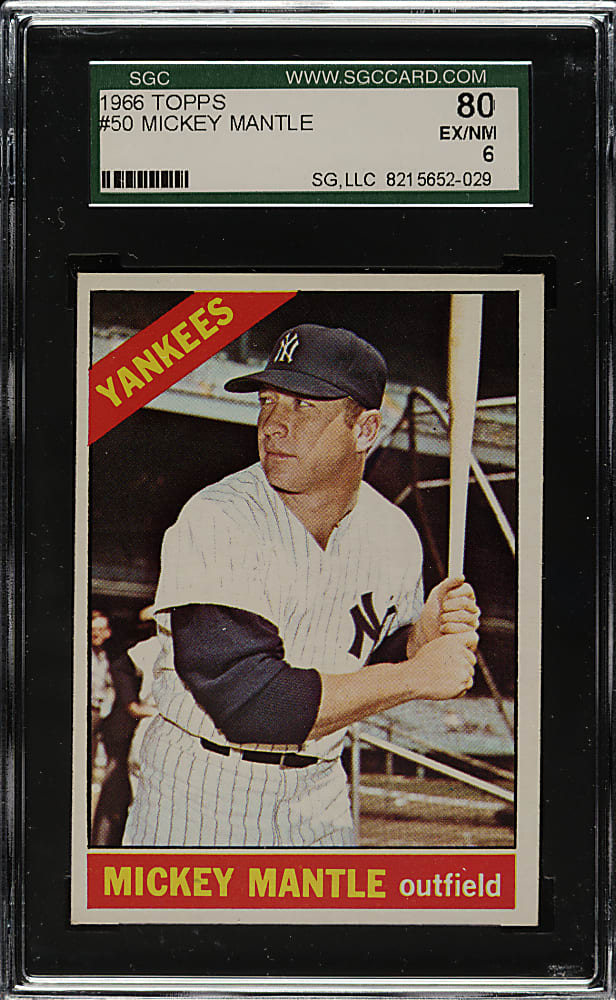 1966 Topps #50 Mickey Mantle SGC EX/NM 80