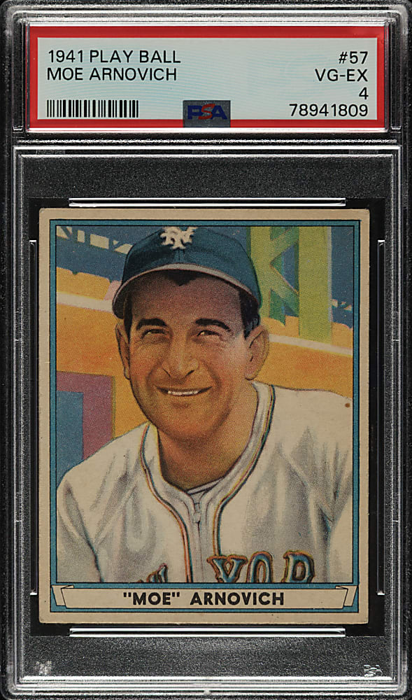 1941 R336 Play Ball #57 Moe Arnovich PSA VG-EX 4