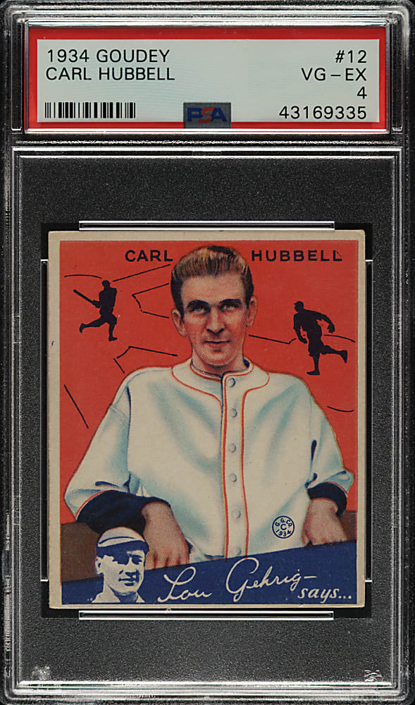 1934 R320 Goudey #12 Carl Hubbell PSA VG-EX 4