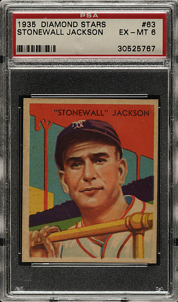 1934-1936 R327 Diamond Stars #63 Travis Jackson PSA EX-MT 6