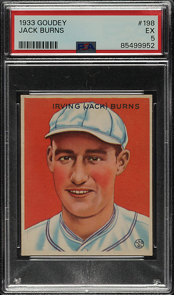 1933 R319 Goudey #198 Jack Burns PSA EX 5