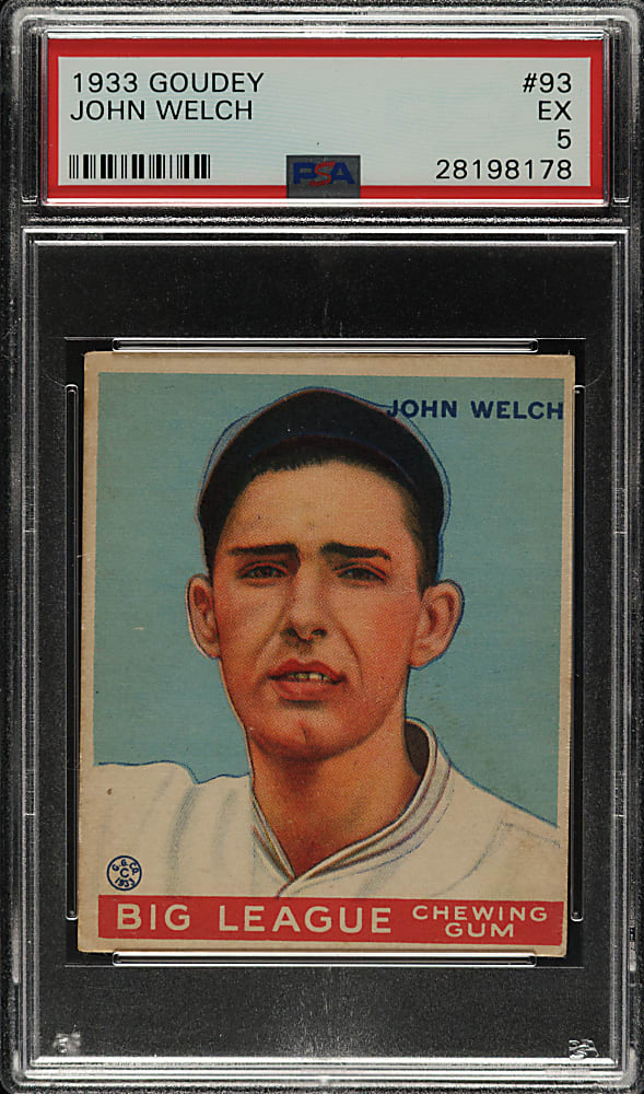 1933 R319 Goudey #93 John Welch PSA EX 5