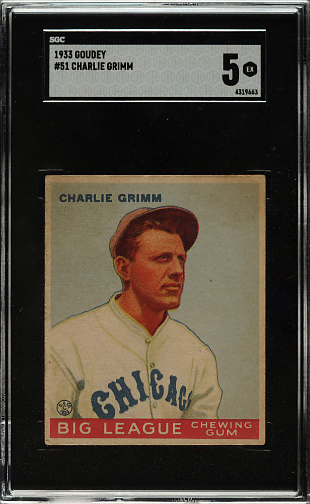 1933 R319 Goudey #51 Charlie Grimm SGC EX 5
