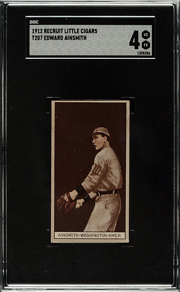 1912 T207 Brown Background Edward Ainsmith SGC VG/EX 4