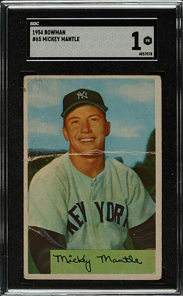 1954 Bowman #65 Mickey Mantle SGC POOR 1