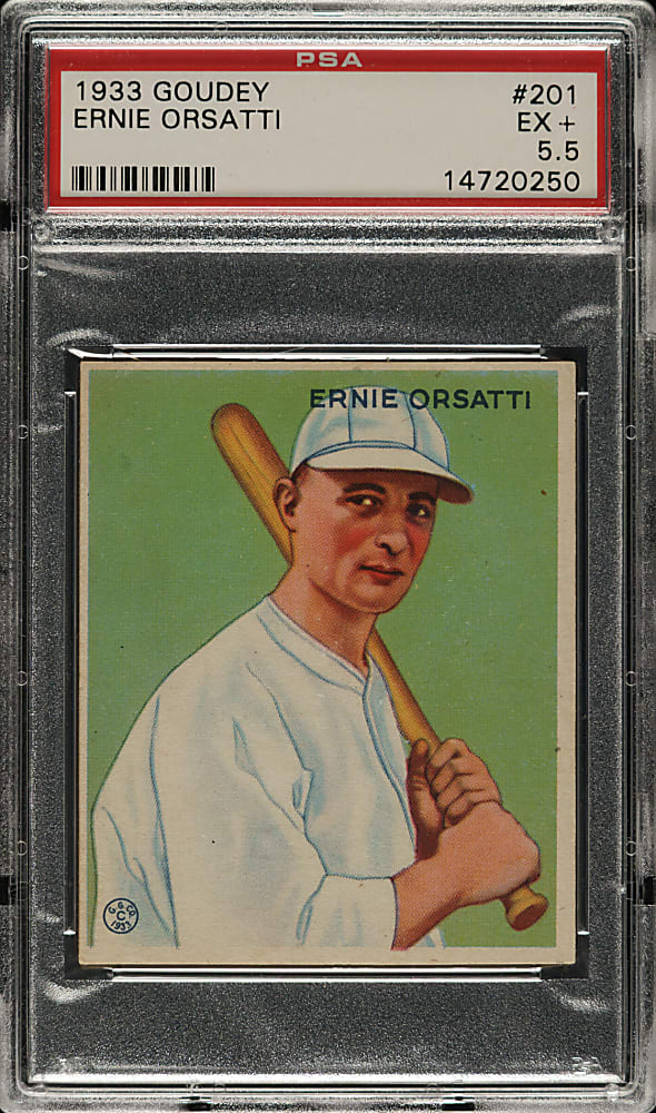 1933 R319 Goudey #201 Ernie Orsatti PSA EX+ 5.5