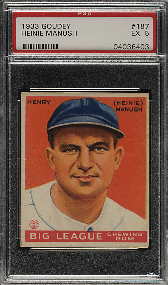 1933 R319 Goudey #187 Heinie Manush PSA EX 5