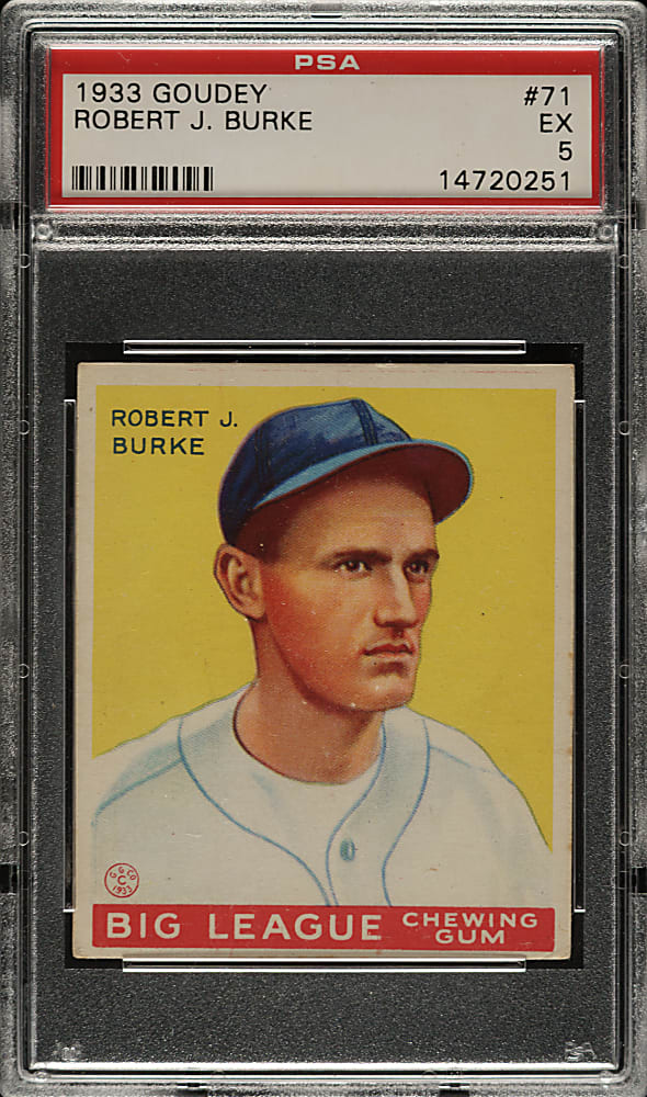 1933 R319 Goudey #71 Robert J. Burke PSA EX 5