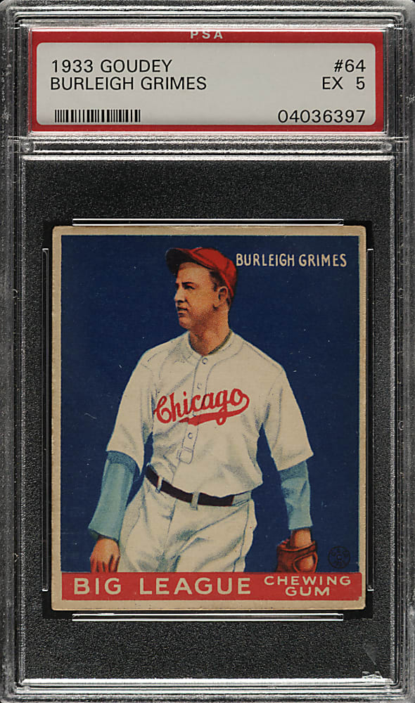 1933 R319 Goudey #64 Burleigh Grimes PSA EX 5