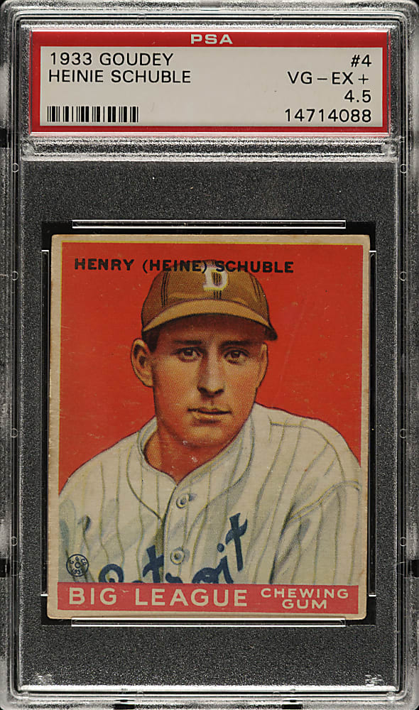 1933 R319 Goudey #4 Heinie Schuble PSA VG-EX+ 4.5
