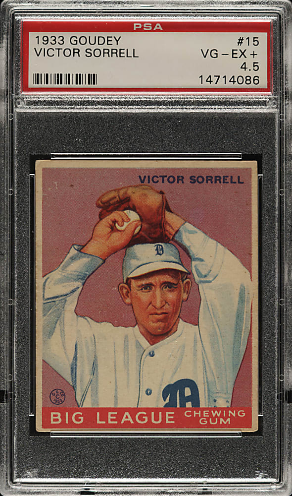 1933 R319 Goudey #15 Victor Sorrell PSA VG-EX+ 4.5