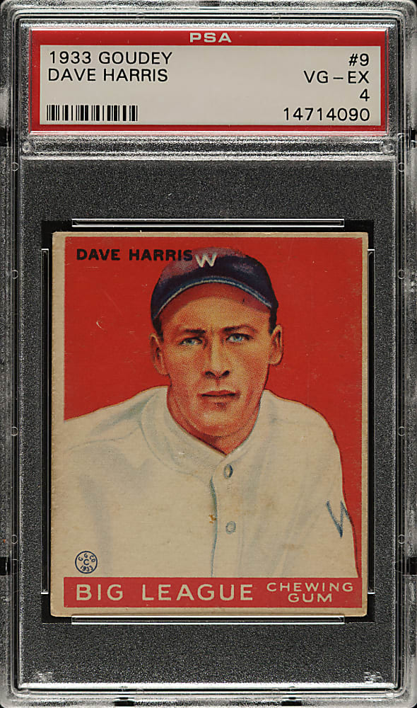 1933 R319 Goudey #9 Dave Harris PSA VG-EX 4