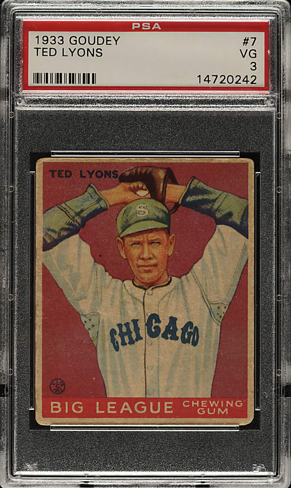 1933 R319 Goudey #7 Ted Lyons PSA VG 3