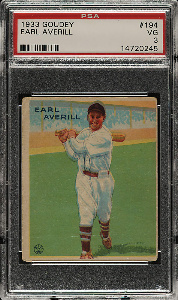 1933 R319 Goudey #194 Earl Averill PSA VG 3