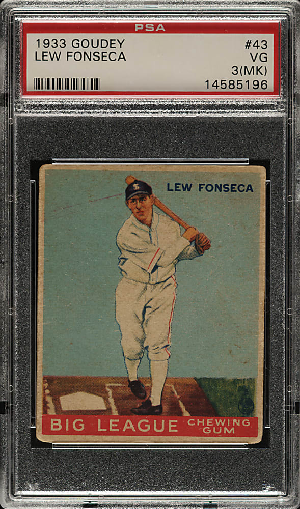 1933 R319 Goudey #43 Lew Fonseca PSA VG 3 (MK)