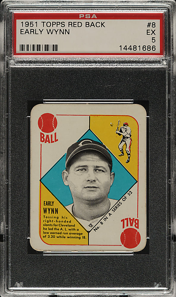 1951 Topps Red Back #8 Early Wynn PSA EX 5