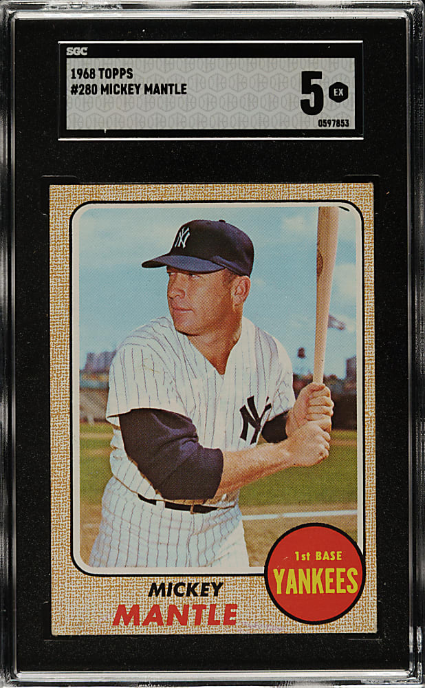 1968 Topps #280 Mickey Mantle SGC EX 5