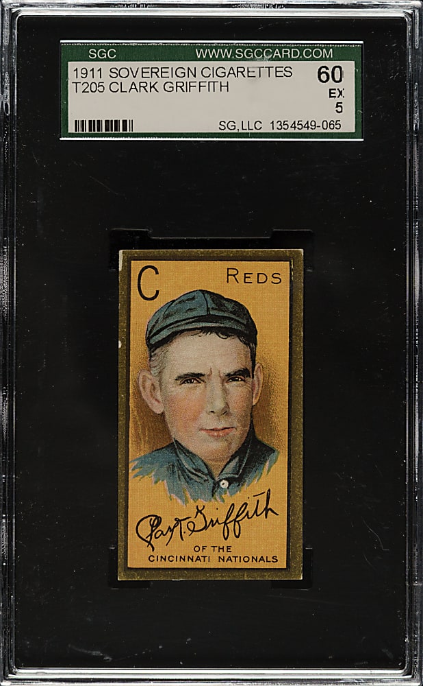 1911 T205 Gold Border Clark Griffith SGC EX 60 - Sovereign Back