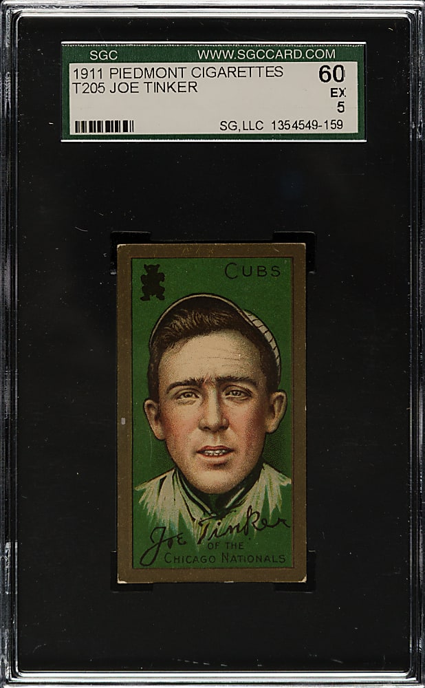1911 T205 Gold Border Joe Tinker SGC EX 60